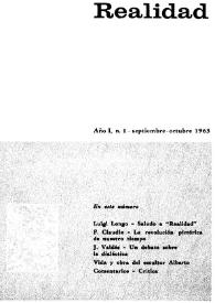 Realidad : revista de cultura y política. Núm. 1, septiembre-octubre 1963 | Biblioteca Virtual Miguel de Cervantes