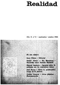 Realidad : revista de cultura y política. Núm. 3, septiembre-octubre 1964 | Biblioteca Virtual Miguel de Cervantes