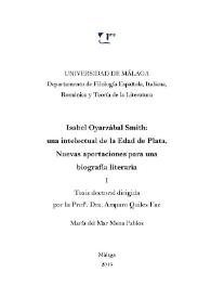 Isabel Oyarzábal Smith: una intelectual de la Edad de Plata. Nuevas aportaciones para una biografía literaria / María del Mar Mena Pablos | Biblioteca Virtual Miguel de Cervantes