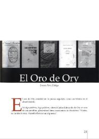 El oro de Ory / Ernesto Pérez Zúñiga | Biblioteca Virtual Miguel de Cervantes