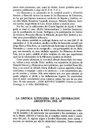 La crítica literaria de la generación argentina del 80 / Antonio Pagés Larraya | Biblioteca Virtual Miguel de Cervantes