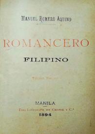 Romancero filipino  / Manuel Romero Aquino | Biblioteca Virtual Miguel de Cervantes