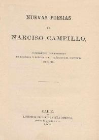 Nuevas poesías / de Narciso Campillo | Biblioteca Virtual Miguel de Cervantes