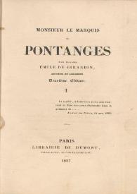 Monsieur le marquis de Pontanges. I / par Madame Émile de Girardin | Biblioteca Virtual Miguel de Cervantes