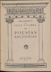 Poesías escogidas / Juan Valera | Biblioteca Virtual Miguel de Cervantes