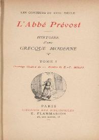 Histoire d'une grecque moderne. Tome I / L'Abbé Prévost ; ouvrage illustré de 11 dessins de E. P. Milio | Biblioteca Virtual Miguel de Cervantes