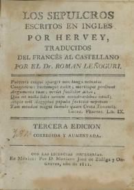 Los sepulcros / escritos en inglés por Hervey ; traducidos del francés al castellano por el Dr. Roman Leñoguri | Biblioteca Virtual Miguel de Cervantes