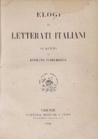 Elogi di letterati italiani / scritti di Ippolito Pindemonte | Biblioteca Virtual Miguel de Cervantes
