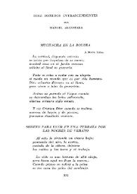 Diez sonetos intrascendentes / por Manuel Alcántara | Biblioteca Virtual Miguel de Cervantes