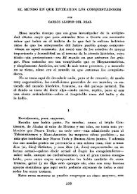 El mundo en que entraron los conquistadores / por Carlos Alonso del Real | Biblioteca Virtual Miguel de Cervantes