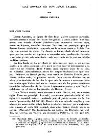 Una novela de don Juan Valera / por Emilio Carilla | Biblioteca Virtual Miguel de Cervantes