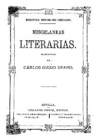 Misceláneas literarias / traducciones de Carlos Guido Spano | Biblioteca Virtual Miguel de Cervantes