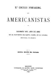IX Congreso Internacional de Americanistas : reunión del año de 1892, en el convento de Santa María de la Rábida | Biblioteca Virtual Miguel de Cervantes