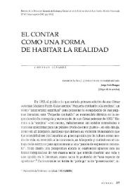 El contar como una forma de habitar la realidad / Cristian Álvarez | Biblioteca Virtual Miguel de Cervantes