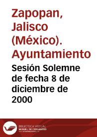Sesión Solemne de fecha 8 de diciembre de 2000 | Biblioteca Virtual Miguel de Cervantes