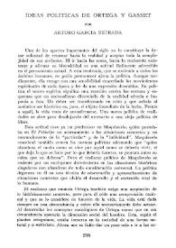 Ideas políticas de Ortega y Gasset / Arturo García Estrada | Biblioteca Virtual Miguel de Cervantes