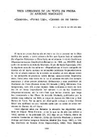 Tres versiones de un texto en prosa de Antonio Machado. "Casares", "Perico Lija", "Gentes de mi tierra" / Robert Marrast | Biblioteca Virtual Miguel de Cervantes