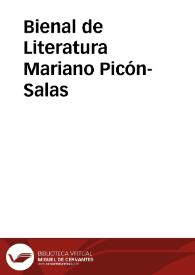 Bienal de Literatura Mariano Picón-Salas | Biblioteca Virtual Miguel de Cervantes
