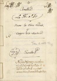 Comedia Hacer la oliva laurel y origen de los Machucas  / [Juan Antonio Nicolas] | Biblioteca Virtual Miguel de Cervantes