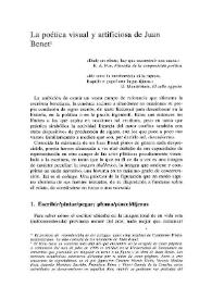 La poética visual y artificiosa de Juan Benet / Fernando R. de la Flor | Biblioteca Virtual Miguel de Cervantes