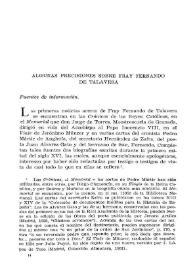 Algunas precisiones sobre Fray Fernando de Talavera / Jesús Domínguez Bordona | Biblioteca Virtual Miguel de Cervantes