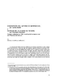 Descripción del Imperio de Marruecos, por Carlos Batier y Noticias de la ciudad de Tetuán, por Francisco Pacheco: trabajos realizados en 1797, a solicitud del consejero real don Francisco de Zamora / Rafael Castrillo Márquez | Biblioteca Virtual Miguel de Cervantes