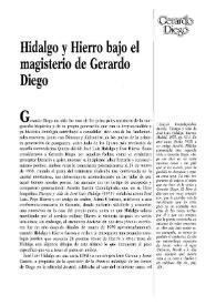 Hidalgo y Hierro, bajo el magisterio de Gerardo Diego / Francisco Ruiz Soriano | Biblioteca Virtual Miguel de Cervantes