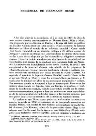 Presencia de Hermann Hesse / Federico Bermúdez-Cañete | Biblioteca Virtual Miguel de Cervantes