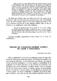 Miguel de Unamuno escribe acerca de "Amor y pedagogía" / Mariano Peset | Biblioteca Virtual Miguel de Cervantes