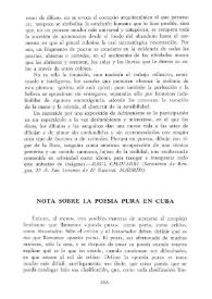 Nota sobre la poesía pura en Cuba / Efraín Barradas | Biblioteca Virtual Miguel de Cervantes
