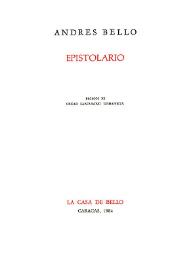 Epistolario. II / Andrés Bello; prólogo de Óscar Sambrano Urdaneta | Biblioteca Virtual Miguel de Cervantes