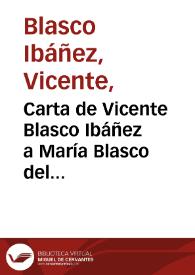 Carta de Vicente Blasco Ibáñez a María Blasco del Cacho. Valencia, 9 de septiembre de 1887 | Biblioteca Virtual Miguel de Cervantes
