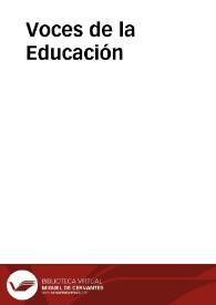 Voces de la Educación | Biblioteca Virtual Miguel de Cervantes