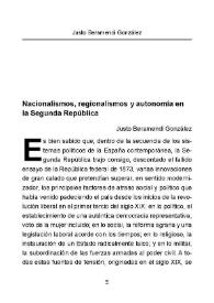 Nacionalismos, regionalismos y autonomías en la Segunda República / Justo Beramendi González | Biblioteca Virtual Miguel de Cervantes
