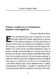 Cultura y disidencia en el franquismo: aspectos historiográficos / Francisco Sevillano Calero | Biblioteca Virtual Miguel de Cervantes