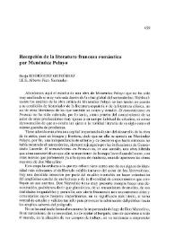Recepción de la literatura francesa romántica por Menéndez Pelayo / Borja Rodríguez Gutiérrez | Biblioteca Virtual Miguel de Cervantes