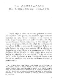 La generación de Menéndez Pelayo / Pedro Laín Entralgo | Biblioteca Virtual Miguel de Cervantes