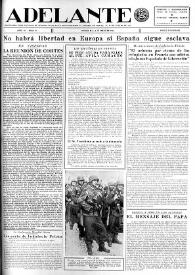 Adelante : Órgano del Partido Socialista Obrero [Español] (México, D. F.). Año IV, núm. 71, 1 de enero de 1945 | Biblioteca Virtual Miguel de Cervantes