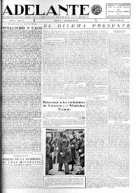 Adelante : Órgano del Partido Socialista Obrero [Español] (México, D. F.). Año IV, núm. 75, 15 de febrero de 1945 | Biblioteca Virtual Miguel de Cervantes