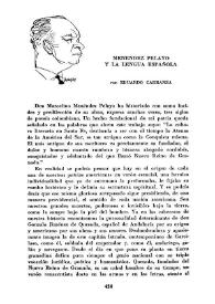 Menéndez Pelayo y la lengua española / por Eduardo Carranza | Biblioteca Virtual Miguel de Cervantes