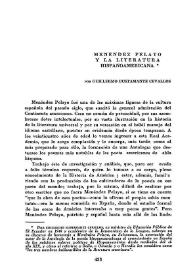 Menéndez Pelayo y la literatura hispanoamericana / por Guillermo Bustamante Cevallos | Biblioteca Virtual Miguel de Cervantes