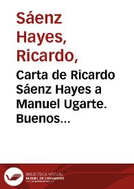 Carta de Ricardo Sáenz Hayes a Manuel Ugarte. Buenos Aires, 5 de junio de 1909 | Biblioteca Virtual Miguel de Cervantes