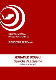 Derroche de azabache [Selección de poemas] / Mohamed Doggui; Inmaculada Díaz Narbona (ed.) | Biblioteca Virtual Miguel de Cervantes
