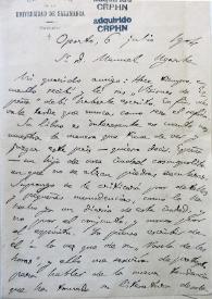 Carta de Miguel de Unamuno a Manuel Ugarte. Oporto, 6 de julio de 1904 | Biblioteca Virtual Miguel de Cervantes