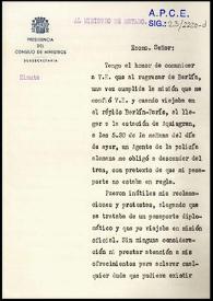 Minuta de Carlos Esplá a Augusto Barcia. París, 16 de agosto de 1936 | Biblioteca Virtual Miguel de Cervantes