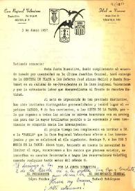 Carta de la Casa Regional Valenciana a Carlos Esplá. México, 3 de junio de 1957 | Biblioteca Virtual Miguel de Cervantes