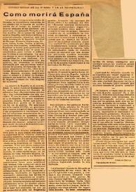 Como morirá España. Consecuencias de la guerra y de la neutralidad / Carlos Esplá | Biblioteca Virtual Miguel de Cervantes