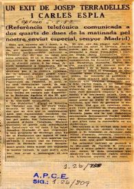 Un èxit de Josep Terradelles i Carles Esplá | Biblioteca Virtual Miguel de Cervantes