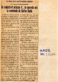 Se redacta el artículo 8.º de acuerdo con la enmienda de Carlos Esplá | Biblioteca Virtual Miguel de Cervantes