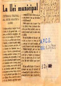 La llei municipal | Biblioteca Virtual Miguel de Cervantes